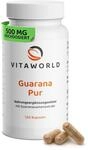 Guarana Pur 500mg &ndash; Guarana Kapseln mit 180mg Koffein pro Tagesdosis (120...