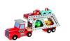 Janod - From 2 years old - Large Wooden Car Carrier - 4 Wooden Cars Included -
