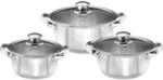 King T2252S Kochtopfset Trio mit Deckel, Edelstahl, 16, 18 und 20 cm, 3-teilig