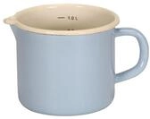 Karl Kr&uuml;ger 17012PAB Milchtopf mit Ausguss Sylt, 1 L, Emaille, blau, 12 x 16 x 30