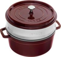 STAUB Cocotte, Gusseisen Br&auml;ter mit Dampfeinsatz aus Edelstahl, 26 cm, 5,25 L, Rund,