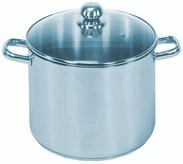 Karl Kr&uuml;ger Topf, Edelstahl, 17 Liter | PFAS-frei & unbeschichtet | Mit Glasdeckel,