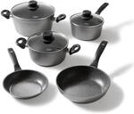 STONELINE Topfset Induktion, 8-teiliges Topfset mit Deckel, Kochtopf Set...
