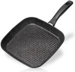STONELINE Grillpfanne 26 x 26 cm, Aluguss, Antihaftbeschichtung mit echten