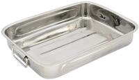 Kr&uuml;ger Edelstahl Bratform 37 x 28 cm (3,5 L) | Mit Fallgriffen | PFAS-frei &