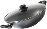 STONELINE Wok 28 cm, mit Glasdeckel, induktionsgeeignet, Aluguss,