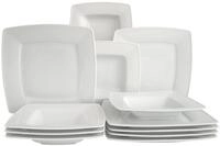 CreaTable, 12208, Serie Victoria weiss, 12-teiliges Geschirrset f&uuml;r 6 Personen,