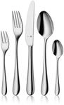 WMF Merit Edelstahl Besteck Set 6 Personen, Essbesteck Set 30 teilig, Hohlheftmesser,