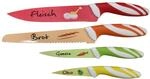 axentia 175478 Messerset 4-teilig, buntes K&uuml;chenmesser-Set mit Motiven,