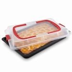 Dr. Oetker Backblech mit Transporthaube Bake & Go 42 x 30 cm, praktisches Ofenblech