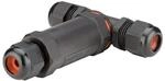 Goobay 81286 Outdoor T-St&uuml;ck Kabelverbinder wasserdicht IP68 / 3 polige Kabelmuffe /