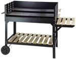 DEMA Grillwagen XXL Holzkohlegrill ALMERIA fahrbar Schwarz Stahl