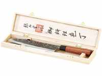 TokioKitchenWare Santoku Messer: Kochmesser mit Echtholzgriff, handgefertigt