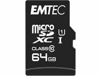 Emtec ECMSDM64GXC10 EliteGold 64GB microSDXC Speicherkarte - Highspeed, SD-Adapter