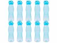 10 Stück culinario Trinkflasche Flip Top, BPA-frei, 700 ml Inhalt, hellblau