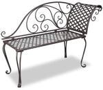 vidaXL Garten-Chaiselongue 128 cm Stahl Antik Braun
