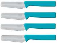 homiez 4 Stück Frühstücksmesser KNIFE blau, Brötchenmesser, Tafelmesser,