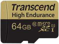 Transcend 64GB High Endurance microSDXC/SDHC Speicherkarte TS64GUSDXC10V / bis...
