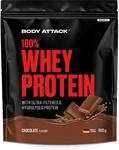 Body Attack 100% Whey Protein - Chocolate, 900 g - Made in Germany - extra cremiges