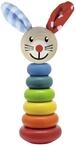 Eichhorn - Baby Steckfigur mit Hasenmotiv, 6 Ringe mit Steckkopf, 18cm, FSC 100%