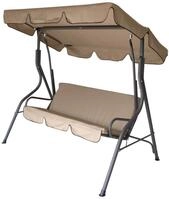 DEGAMO Hollywoodschaukel Florida 3-sitzer, grau/cremefarben, extra stabile