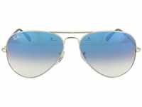 Ray Ban RB3025 Aviator Sonnenbrille 58 mm, Silver / Crystal Gradient Light Blue,