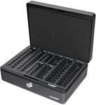 HMF 208-02 Geldkassette Euro-M&uuml;nzbrett 25 x 18 x 9 cm, schwarz