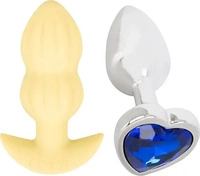 Cuties Mini - gerippter vibrierender Analplug (gelb)