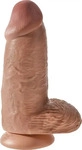 King Cock 9 Chubby - Saugnapf Dildo (23cm) - dunkles Natur nude