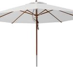 anndora&reg; Sonnenschirm Marktschirm Holz Gartenschirm &oslash; 4 m rund - mit Winddach