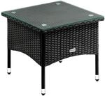 Casaria&reg; Polyrattan Beistelltisch 50x 50x 45 cm H&ouml;henverstellbare F&uuml;&szlig;e 5mm