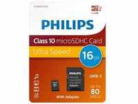 Philips Ultra Speed microSDHC Card 16 GB + SD Adapter UHS-I U1, Lesegeschwindigkeit