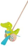 goki 54911 Schiebetier Krokodil, Susibelle, 25 x 12 x 60 cm, Holz, Lauflernspielzeug