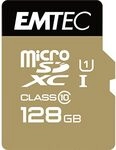 Emtec ECMSDM128GXC10 EliteGold 128GB microSDXC Speicherkarte - Highspeed