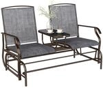 Outsunny Gartenbank Schaukelstuhl Sitzbank Schaukelbank Gartenstuhl mit Tisch