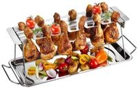 GEFU H&auml;hnchenkeulen-Halter BBQ - Edelstahl Grillst&auml;nder f&uuml;r 12 Wings |...