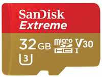 SanDisk Extreme 32 GB microSDHC Speicherkarte + SD-Adapter bis zu 90 MB/Sek,...