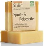 Savion 2-in-1 Naturseife f&uuml;r Sport & Reise | Haare & K&ouml;rper | Vegan,...