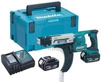 Makita Akku-Magazinschrauber 18 V im Makpac mit 2 Akkus 4,0 Ah + Ladeger&auml;t