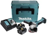 Makita DGA 452 RFJ Akku Winkelschleifer 18 V 115 mm + 2x Akku 3,0 Ah +...
