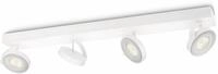Philips Clockwork Decken-/Wandleuchte 4er Spots, dimmbar WarmGlow, 22W, 2200-2700 K,