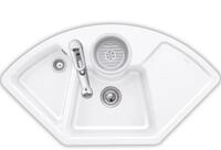 Villeroy & Boch Solo Eck Snow White - 6708 01 KG Keramiksp&uuml;le Handbet&auml;tigung