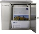 Heibi - Edelstahl Briefkasten 43661 mit Zeitungsfach