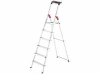 Hailo Stehleiter StandardLine 6 Stufen, belastbar bis 150 kg, Leiter aus...