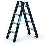 ZARGES | Schwerlast-Stehleiter | Beidseitig begehbar, 2 x 4 Sprossen