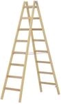 Hymer 7141016 Holz-Sprossenstehleiter, 2x8 Sprossen
