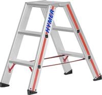 Hymer Stufenstehleiter 2x3 Sprossen (beidseitig begehbar, verst&auml;rkte Stufen, massive