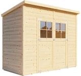 WOODTEX Gartenhaus 19 mm Natur | BxTxH: 251 x 139 x 211 cm | Sockelma&szlig;: 244 x...