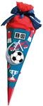 ROTH Schult&uuml;ten-Bastelset Soccer rot 68cm 6-eckig Rot(h)-Spitze Kreppverschluss