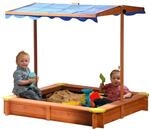 dobar&reg; Sandkasten aus Massivholz | Schwenkbares & h&ouml;henverstellbares Dach 